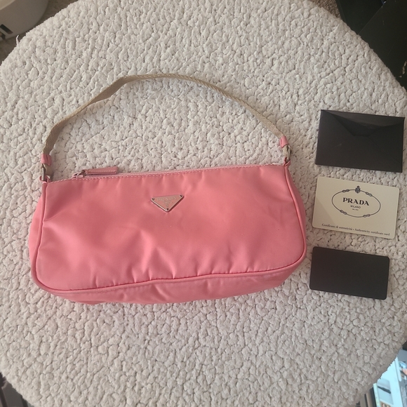Prada Handbags - Prada Pink Tessuto Nylon Mini Shoulder Bag Y2K Vintage Authentic